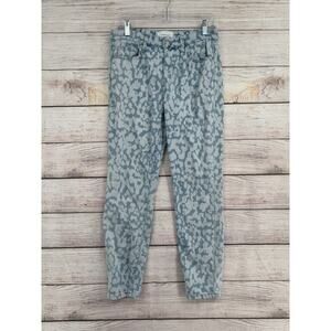 Current Elliott High Waist Stiletto Jeans Womens 27 Blue Inky Leopard